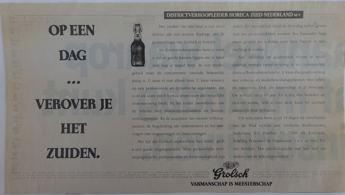 Personeelsadvertentie - Districtverkoopleider  
