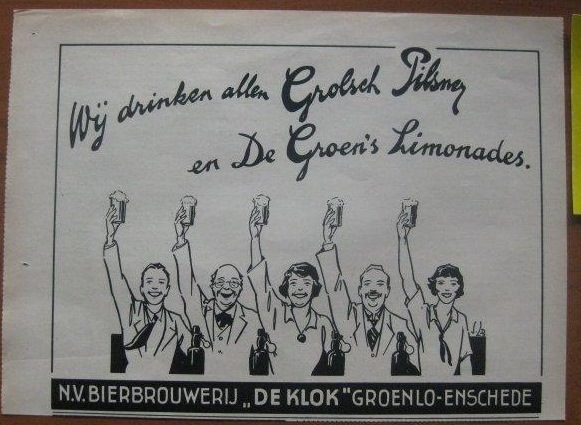Advertentie - wij drinken allen