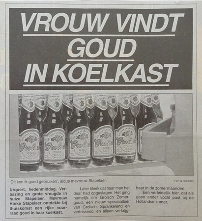 Vrouw vindt goud in koelkast