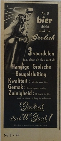 Als u bier drinkt, drink dan Grolsch