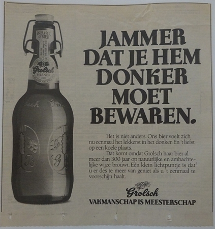 Advertentie - in het donker bewaren
