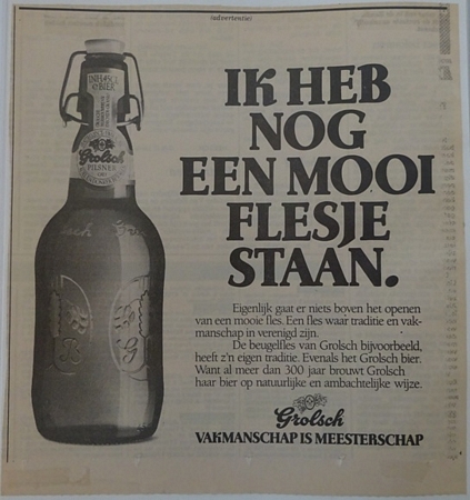 Advertentie - Ik heb nog een mooi flesje staan