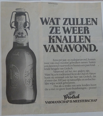 Advertentie - wat zullen ze weer knallen vanavond