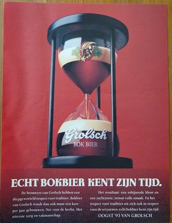 Echt bokbier kent zijn tijd - zandloper   