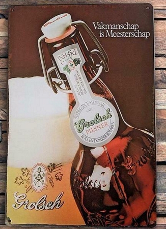 sign - Glas met beugelfles