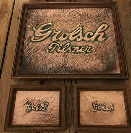 Koperen plaat met Grolsch