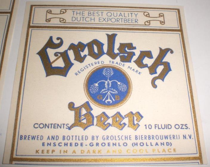Etiket - Grolsch Beer 