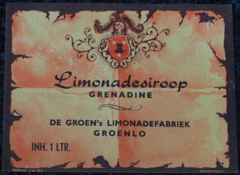 Etiket - Limonadesiroop Grenadine