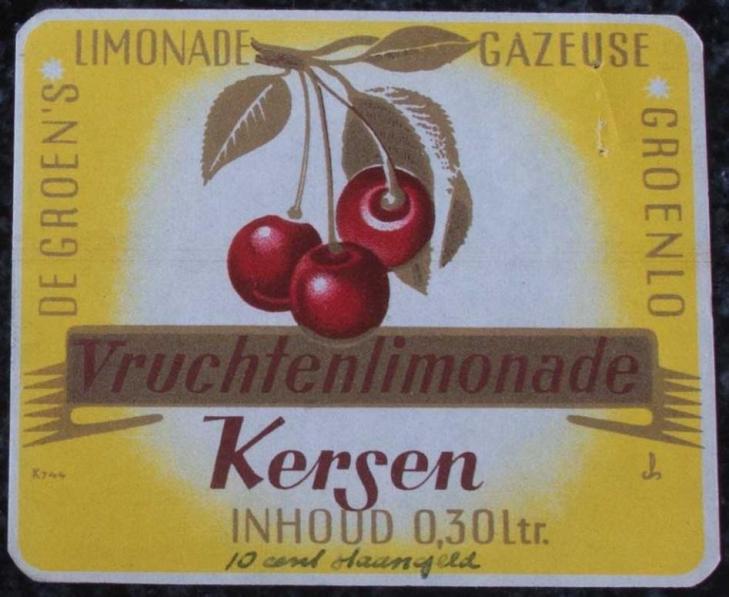 Etiket - Vruchtenlimonade Kersen