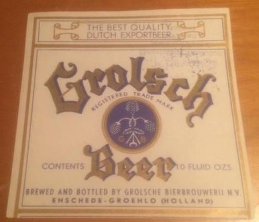Etiket - Grolsch Beer  