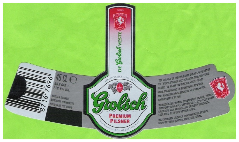 Halsetiket - Nieuwe naam Grolsch Veste