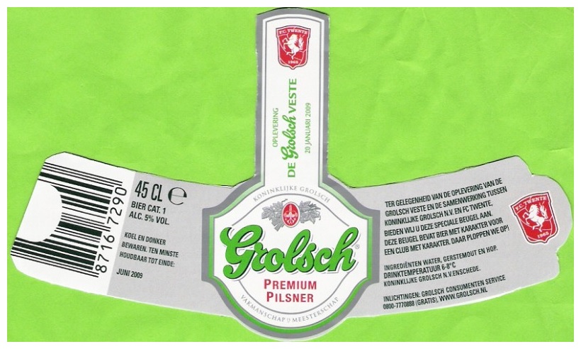 Halsetiket - oplevering Grolsch Veste