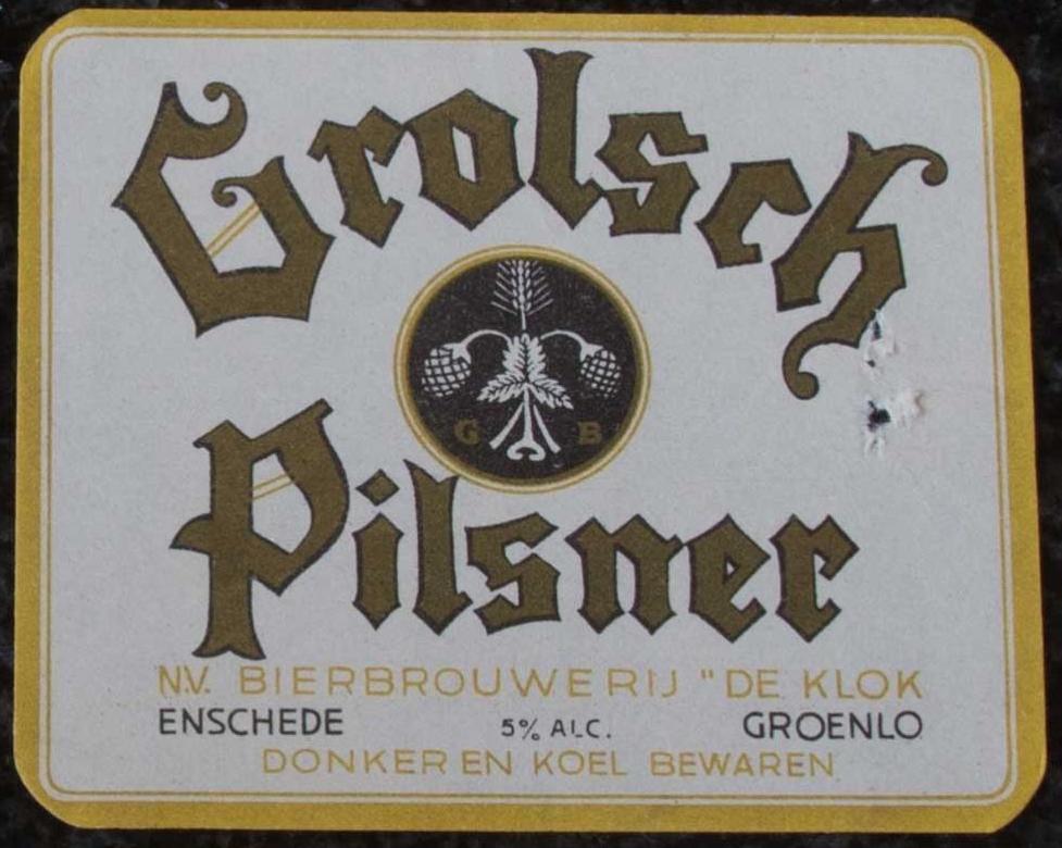 etiket - Grolsch pilsner zwart logo