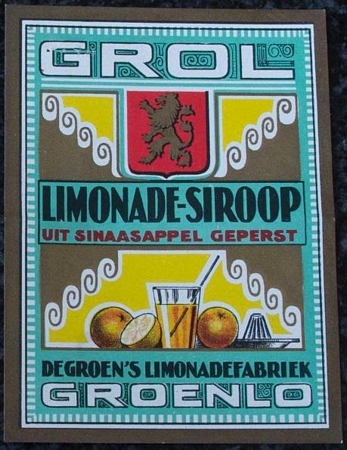 Etiket - Limonadesiroop Sinasappel