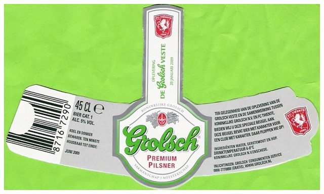 Halsetiket - oplevering Grolsch Veste
