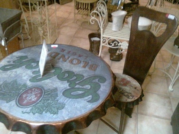 Kroonkurk als tafel