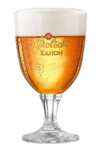 Kanonglas, woordmerk goudkleurig   