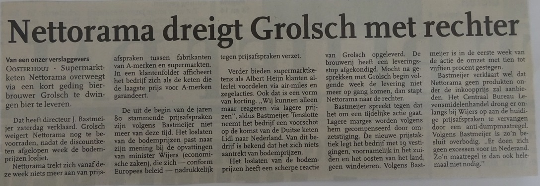 krantenartikel - Nettorama dreigt met rechter