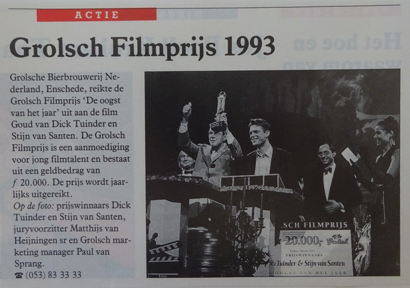 Artikel - Grolsch filmprijs 1993