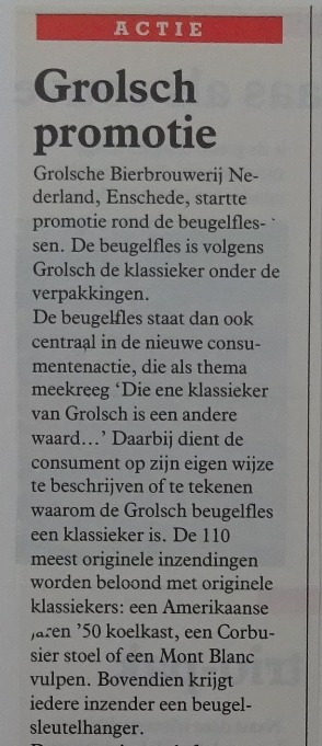 Artikel - Start promotie rond beugelflessen