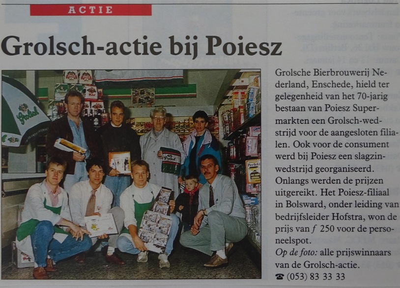 Artikel - Grolsch actie bij Potesz