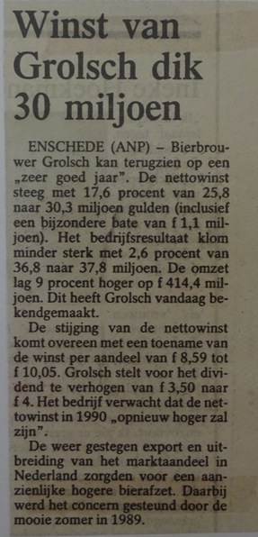 Artikel - winst van dik 30 miljoen