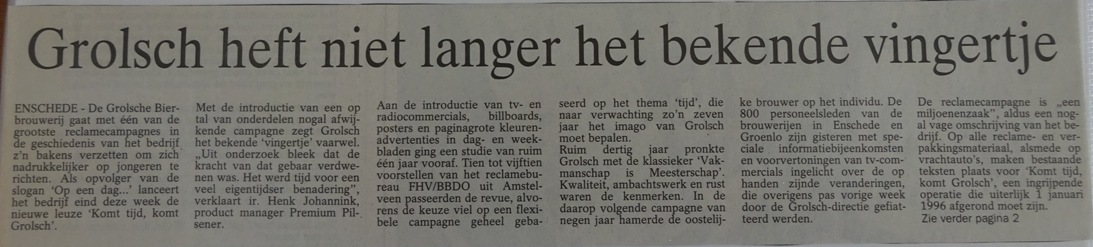 artikel - niet langer het bekende vingertje 