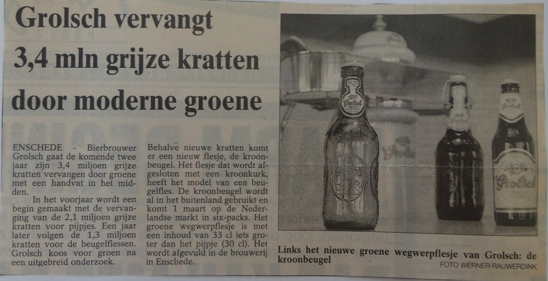 artikel - Grolsch vervangt kratten