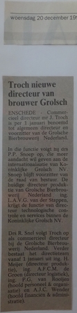 Artikel - nieuwe directeur