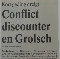 krantenartikel - Kort geding dreigt