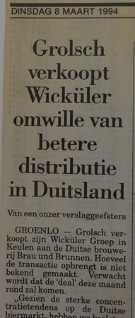 krantenartikel - Verkoop Wicküler