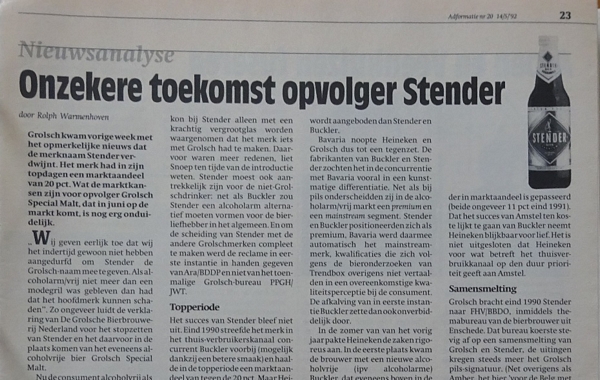 Artikel - Onzekere toekomst opvolger Stender  