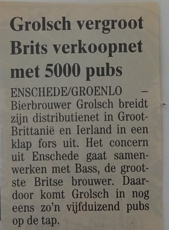 Artikel - Grolsch vergroot Brits verkoopnet