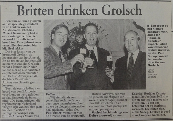 Artikel - Britten drinken Grolsch