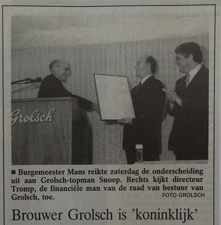 Artikel - Brouwer Grolsch is koninklijk