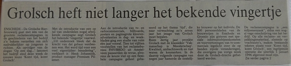 artikel - niet langer het bekende vingertje 
