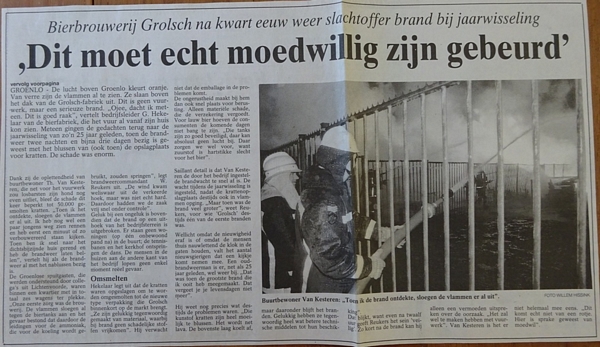 Artikel - brand bij jaarwisseling 