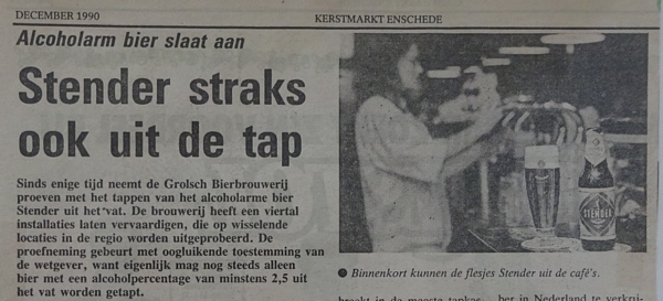 Artikel - Stender straks uit de tap 