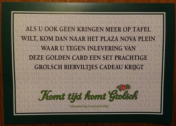 Waardebon - golden card - plaze nova