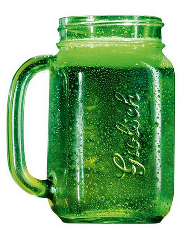 vierkante groene pul 0,4L - jar 