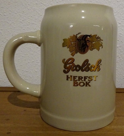 Herfstbok geen jaartal kleur grijs, bok en letters goud  