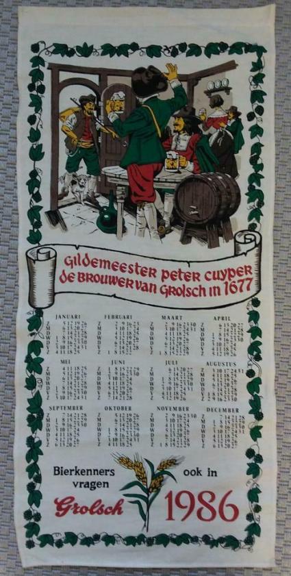 Linnen kalender - 1986