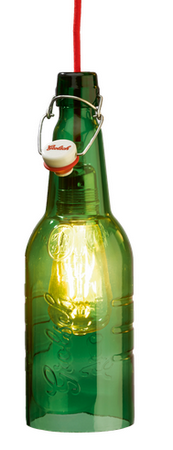 Hanglamp beugelfles groen    