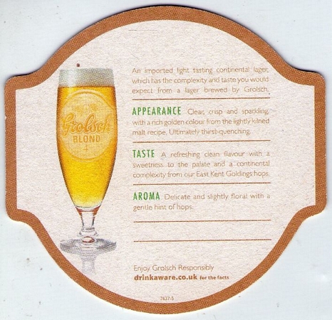 Grolsch Blond — achterkant