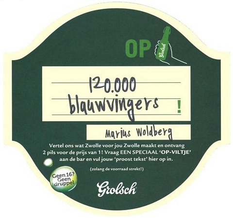 Op 120.000 blauwvingers!  — voorkant