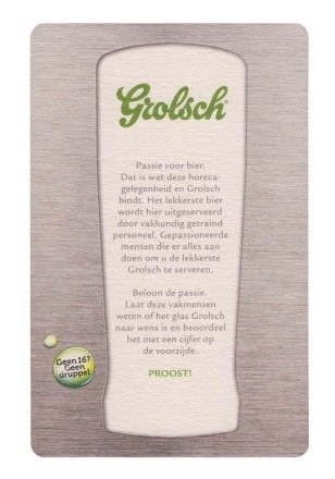 Is jouw glas Grolsch net zo lekker — voorkant
