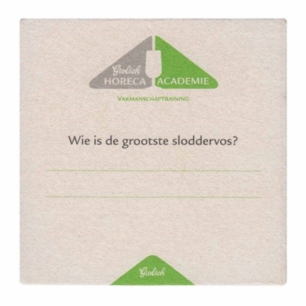 Grolsch Horeca Academie — voorkant