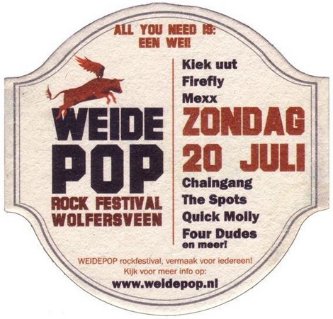 Weidepop Rock festival — voorkant