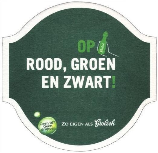 Op rood, groen en zwart — viltje