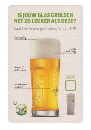 Is jouw glas Grolsch net zo lekker — viltje2